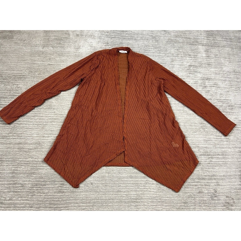 Rue Juju Cardigan Womens Small Brown Open Front Long Sleeve‎ Nylon Blend